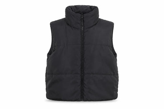Rebellious Womens Black Puffer Waistcoat UK 8 Sleeveless Full Zip
