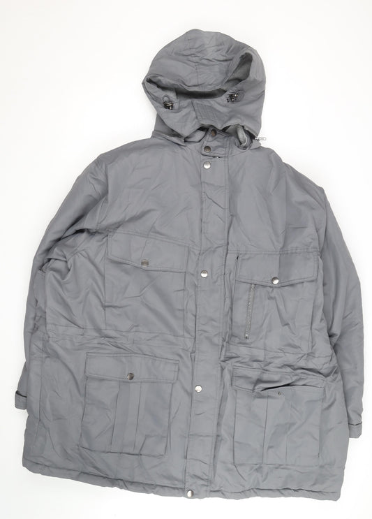 Boulder Creek Men's Grey 4XL Big Hooded Parka Jacket Waterproof