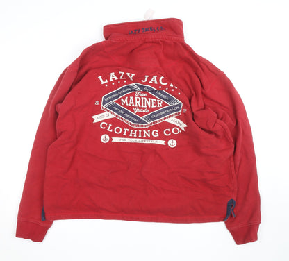 Lazy Jacks Men's Red 2XL 1/4 Zip Cotton Fleece Jacket