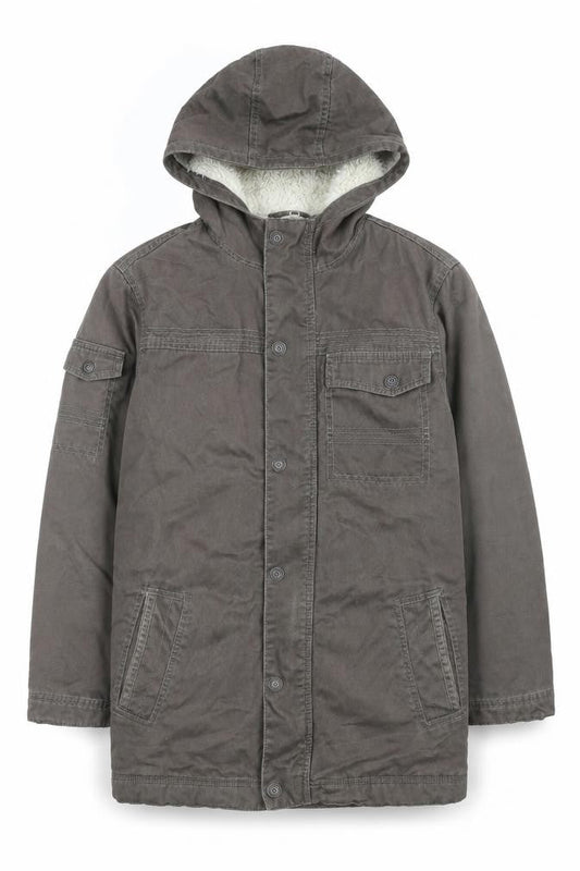 Old Navy Men's Brown Hooded Parka Jacket XL Cotton Lined