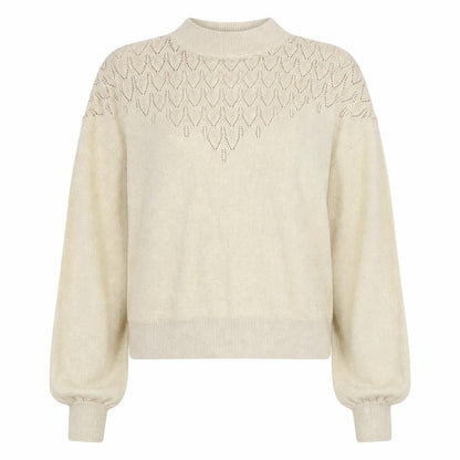 Monki Women’s Beige Mock Neck Knit Jumper Size 12