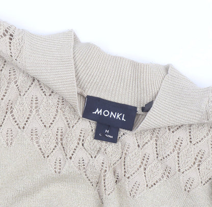 Monki Women’s Beige Mock Neck Knit Jumper Size 12