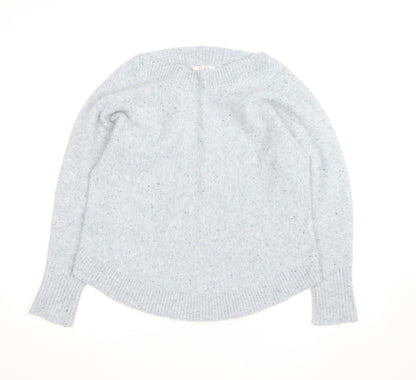 White Stuff Women’s Blue Wool Blend Crew Neck Jumper Size 14