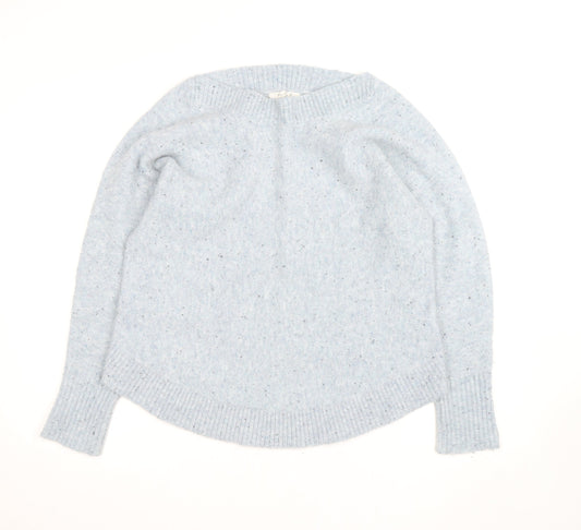 White Stuff Women’s Blue Wool Blend Crew Neck Jumper Size 14