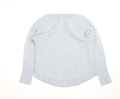 White Stuff Women’s Blue Wool Blend Crew Neck Jumper Size 14