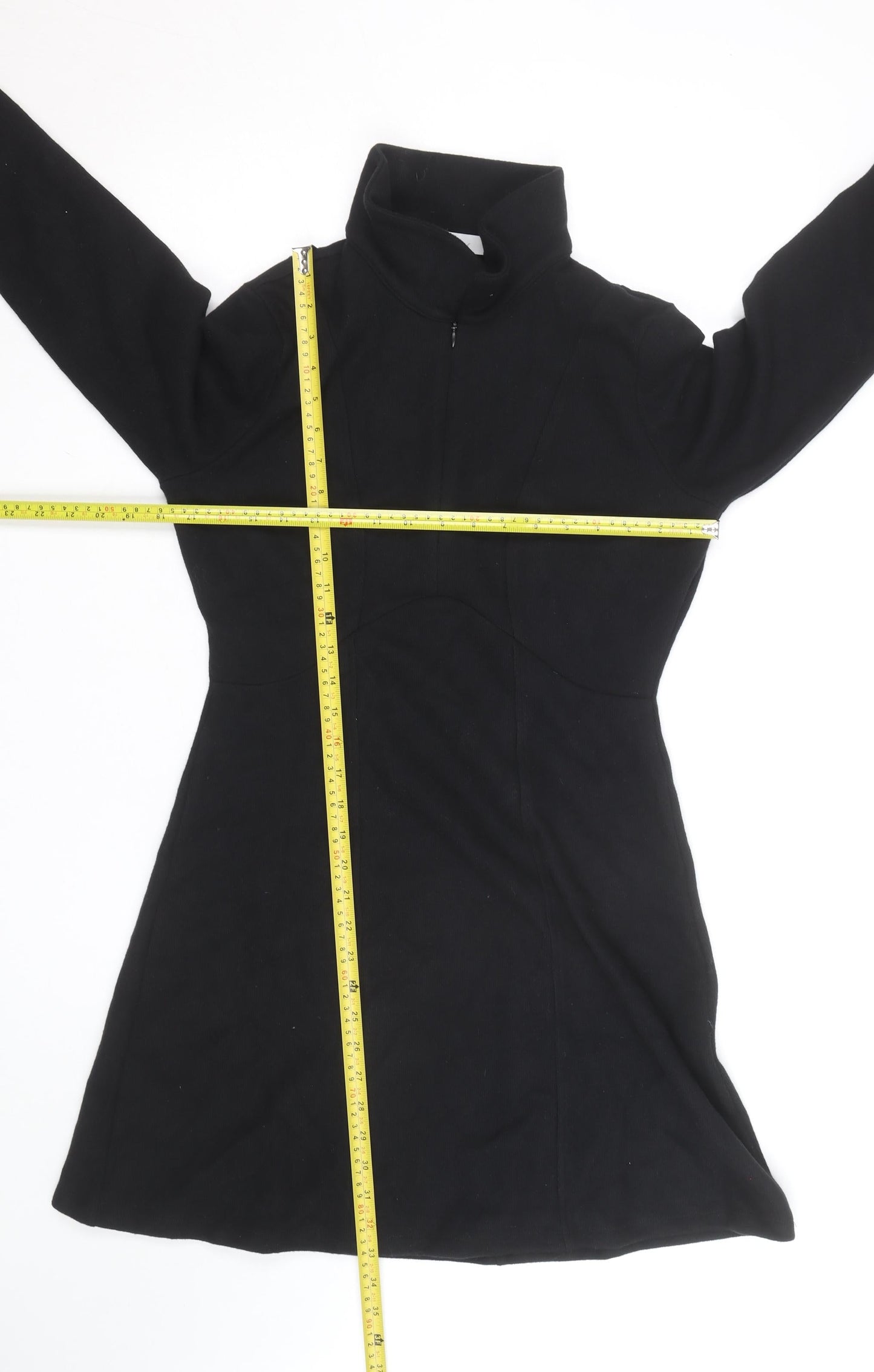 Marks and Spencer Women Black Size 12 A-Line Fleece Dress