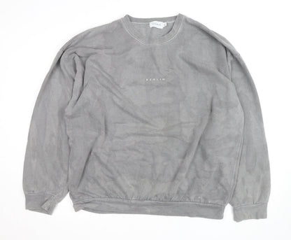 Topman Men’s Grey Berlin Crew Neck Pullover Sweatshirt Size L