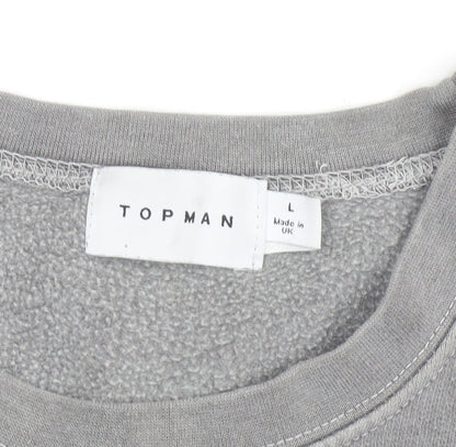 Topman Men’s Grey Berlin Crew Neck Pullover Sweatshirt Size L