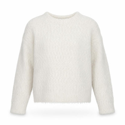 Marks and Spencer Women Ivory Chunky Knit Crew Neck Jumper XS