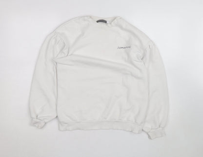 Mint Velvet Women White Crew Neck Pullover Sweatshirt Size S