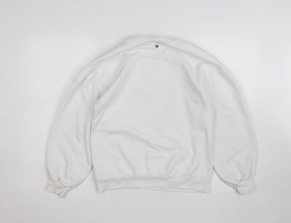 Mint Velvet Women White Crew Neck Pullover Sweatshirt Size S