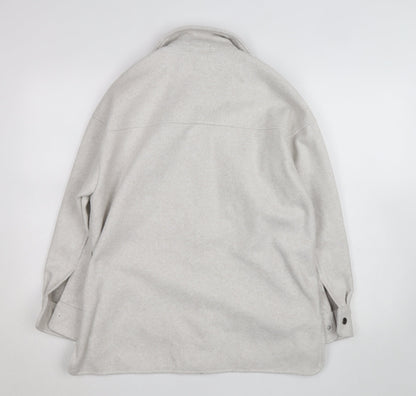 Zara Men's Grey Wool Blend Button Jacket XS Regular Fit