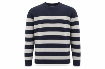 Marks & Spencer Mens Blue Striped Cotton Cashmere Jumper S
