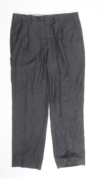 Marks and Spencer Grey Wool Dress Pants Women’s Size 15 Pleated