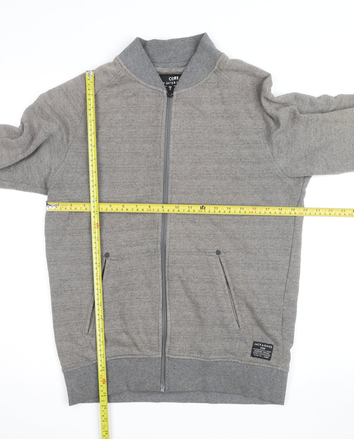Jack & Jones Men’s Grey Full Zip Knit Jumper Size M