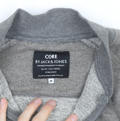 Jack & Jones Men’s Grey Full Zip Knit Jumper Size M