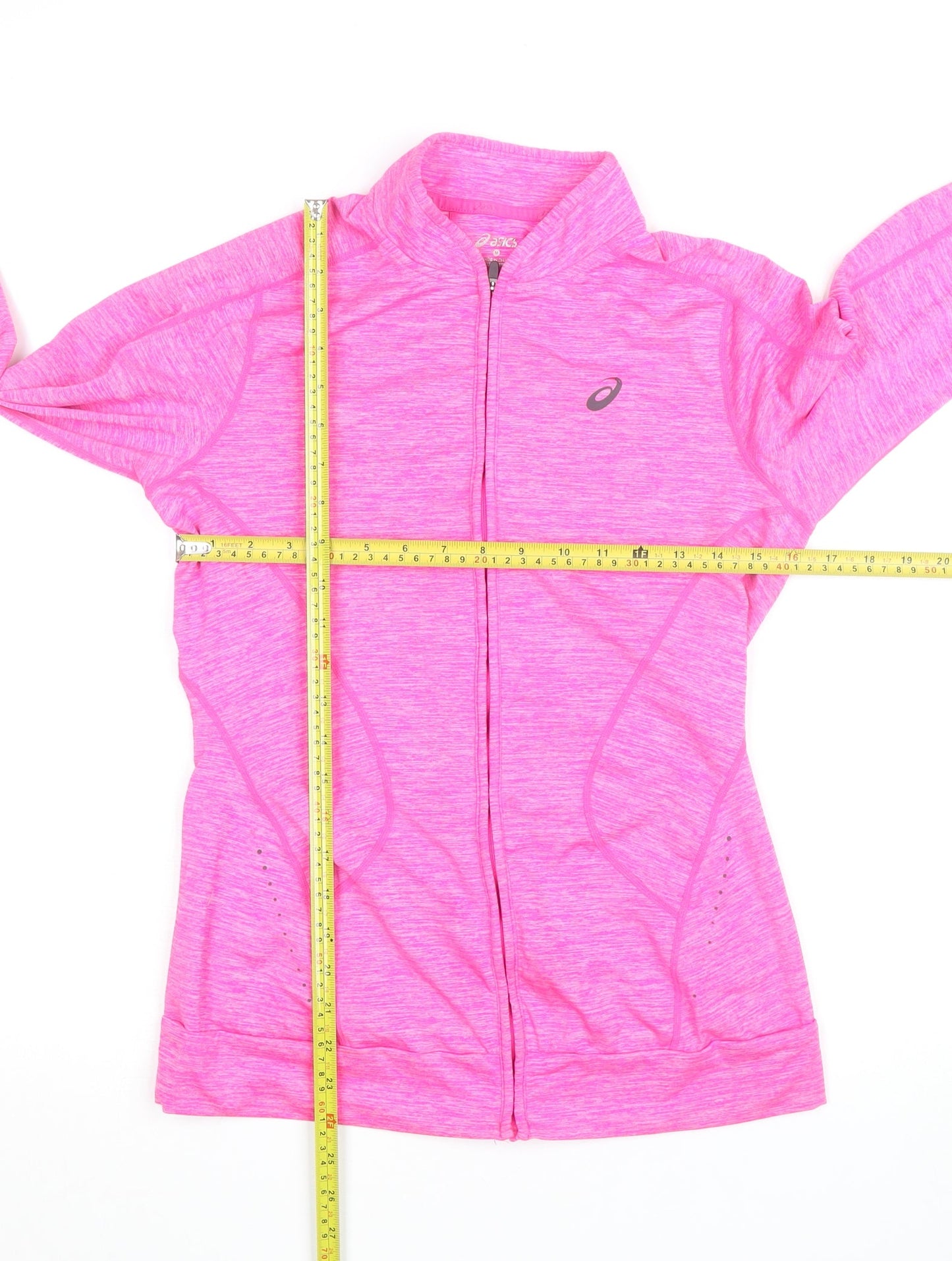 Asics Womens Pink Slim Fit Track Jacket Size M Running Zip Top