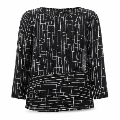 Debenhams Petite Collection Black Geometric Blouse Size 8