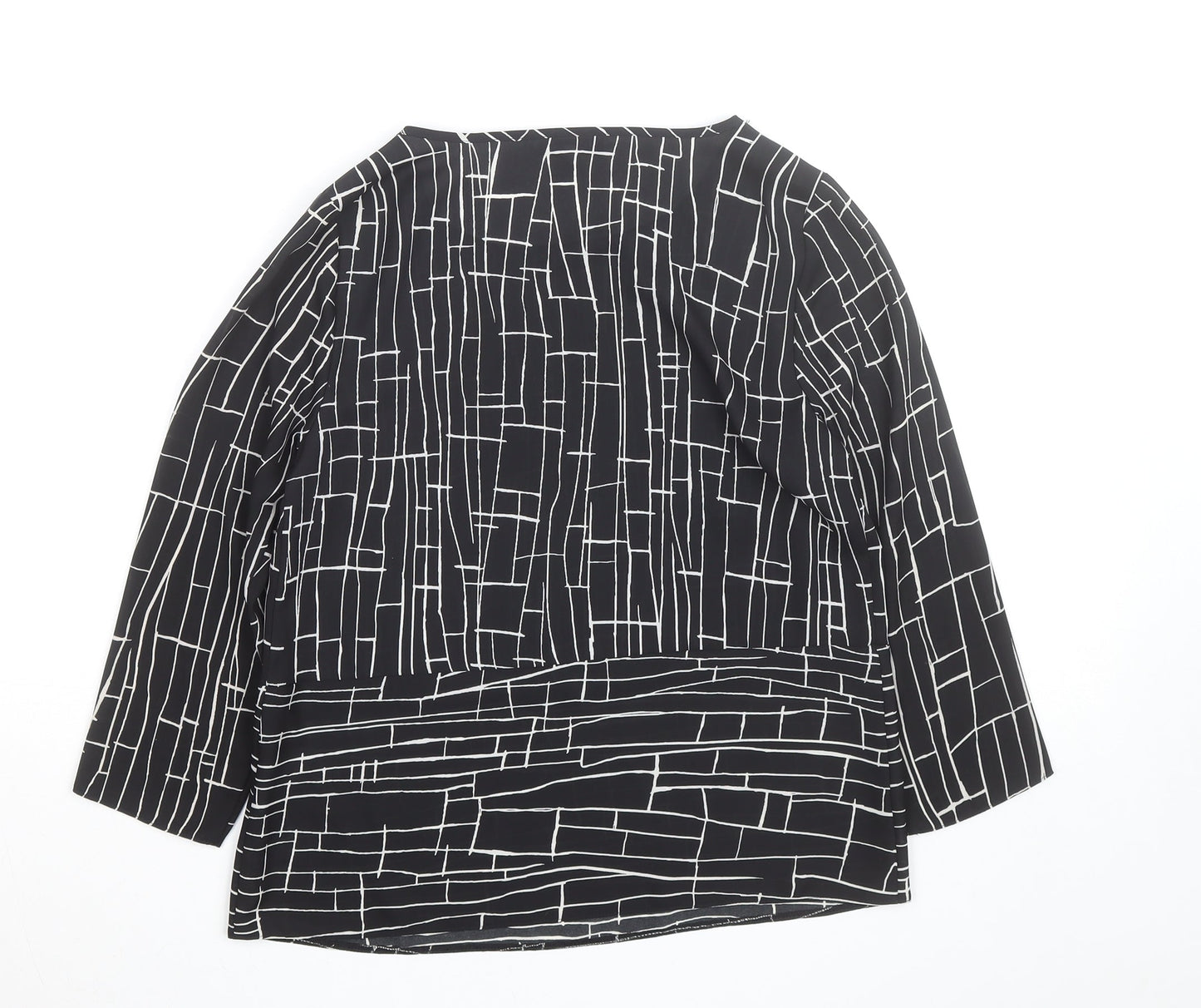 Debenhams Petite Collection Black Geometric Blouse Size 8