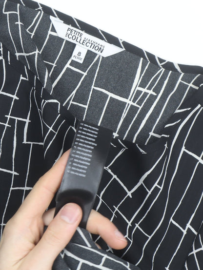 Debenhams Petite Collection Black Geometric Blouse Size 8