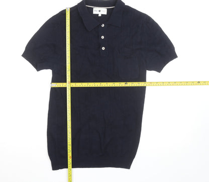 Marks and Spencer Kestin Hare Womens Navy Small Polo Shirt Cotton Knit