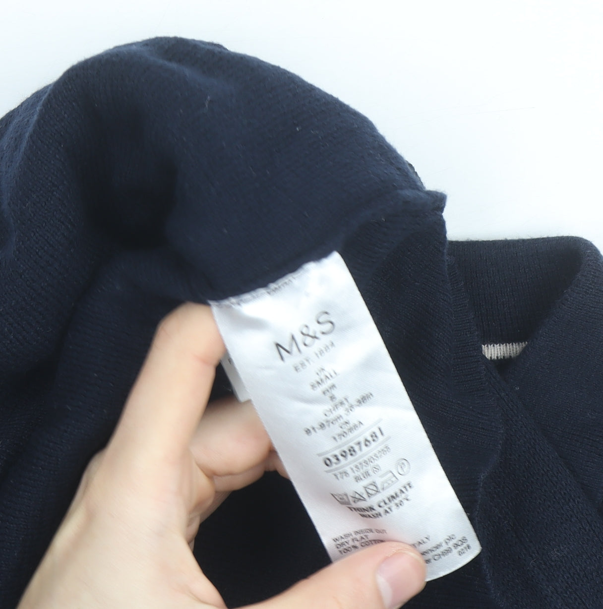 Marks and Spencer Kestin Hare Womens Navy Small Polo Shirt Cotton Knit