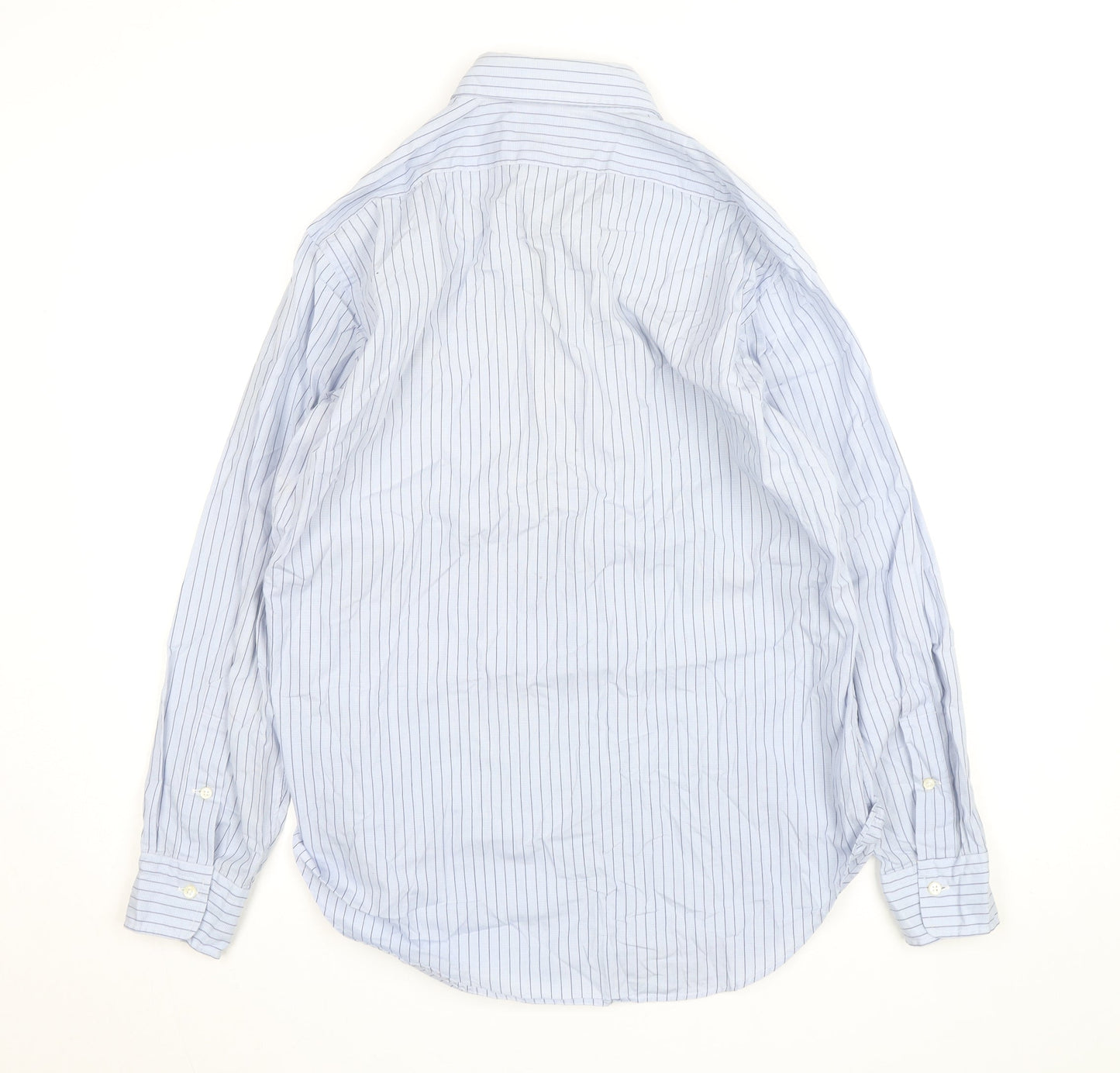 Ralph Lauren Men Blue Striped Cotton Long Sleeve Button-Up Shirt Size 15