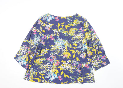 Adini Women’s Multicoloured Floral Cotton Tunic Blouse L