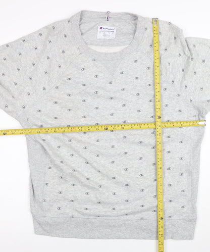 Champion Womens Grey Logo Sweatshirt XL Comfortable Casual