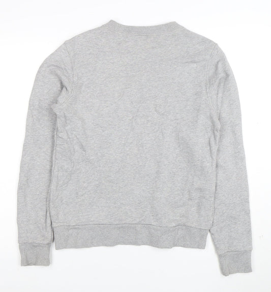 Reebok Womens Grey XS Pullover Sweatshirt with Logo Print