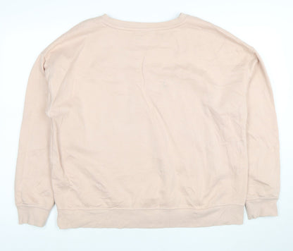 Disney Women Beige Minnie Mouse Pullover Sweatshirt Size 16 L