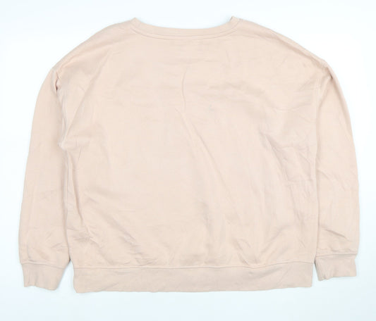 Disney Women Beige Minnie Mouse Pullover Sweatshirt Size 16 L