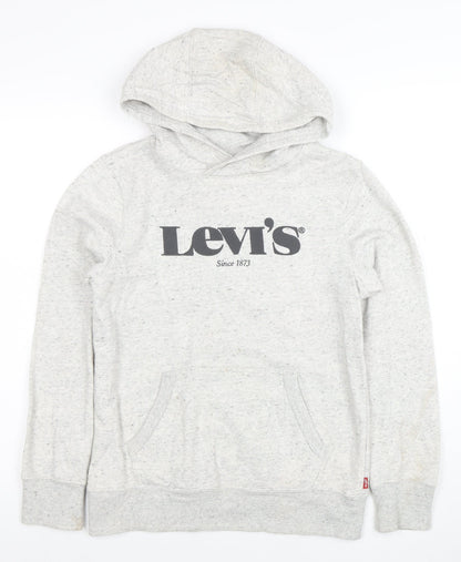 Levi's Boys Grey Logo Pullover Hoodie Size 14 Years Cotton Blend