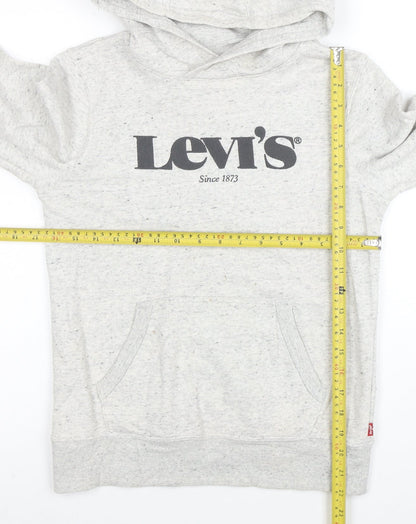 Levi's Boys Grey Logo Pullover Hoodie Size 14 Years Cotton Blend