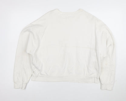 Levi's Womens White Cotton Logo Pullover Sweatshirt Size S