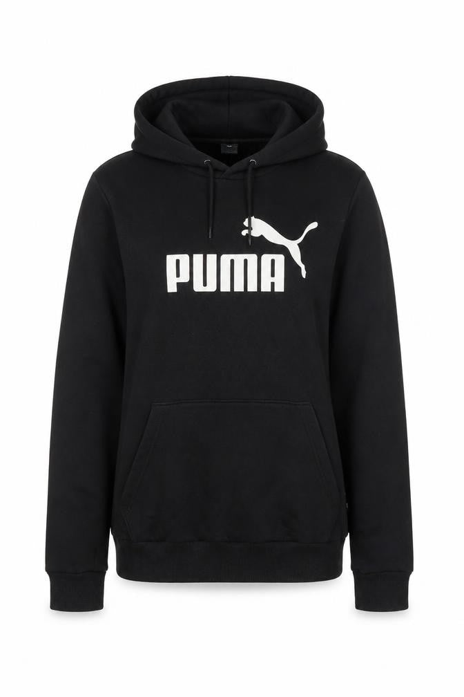 Puma Women's Black Size 14 Pullover Hoodie with Logo Print
