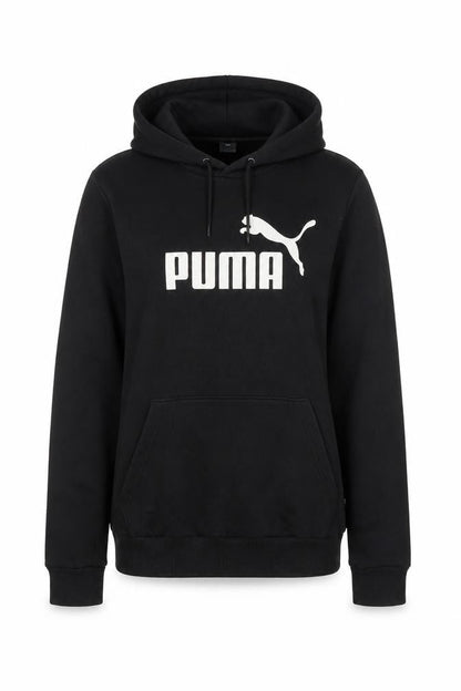 Puma Women's Black Size 14 Pullover Hoodie with Logo Print
