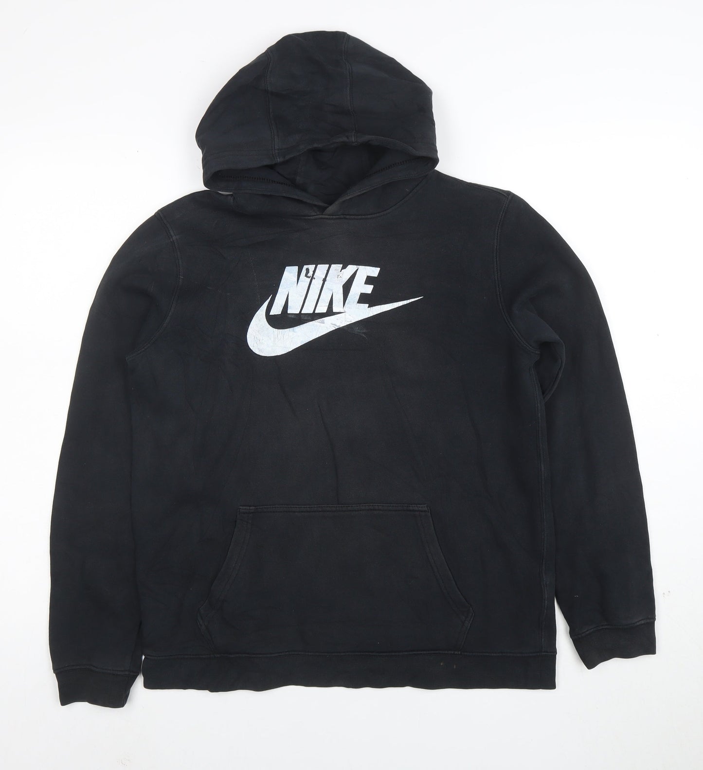 Nike Boys Black XL Pullover Hoodie with Logo Print 13-15 Years