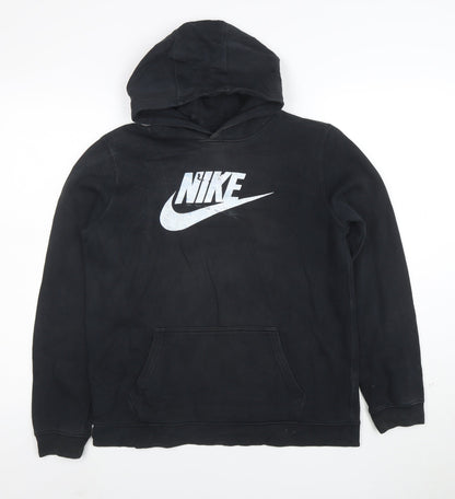 Nike Boys Black XL Pullover Hoodie with Logo Print 13-15 Years