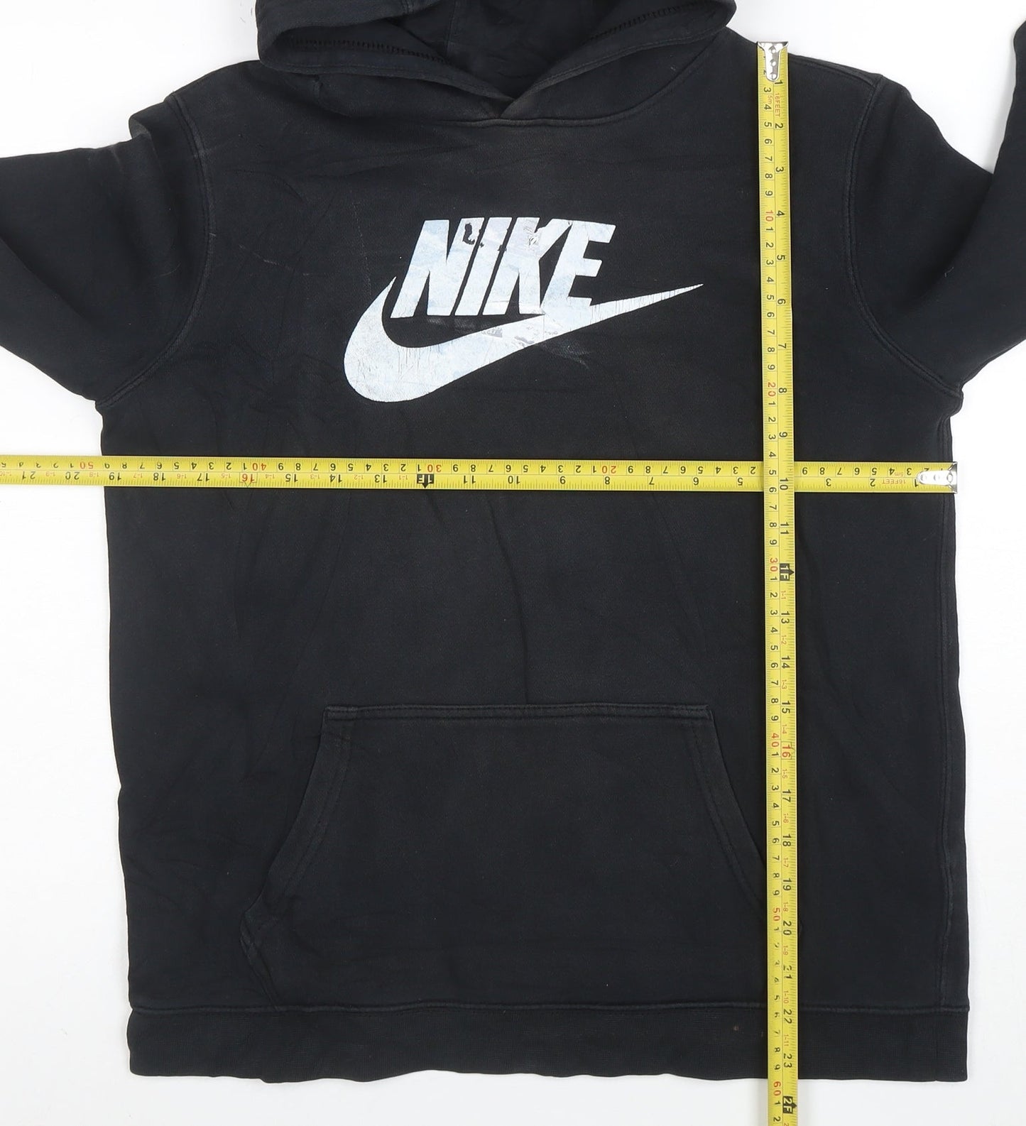 Nike Boys Black XL Pullover Hoodie with Logo Print 13-15 Years