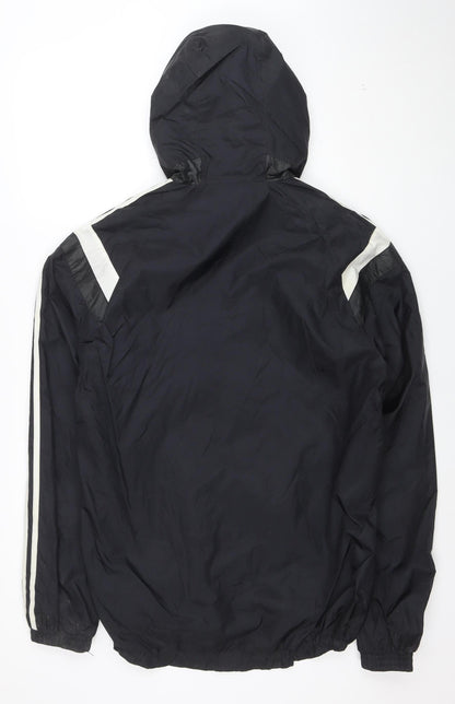 Adidas Men's Black S Hooded Windbreaker Waterproof Sports Jacket