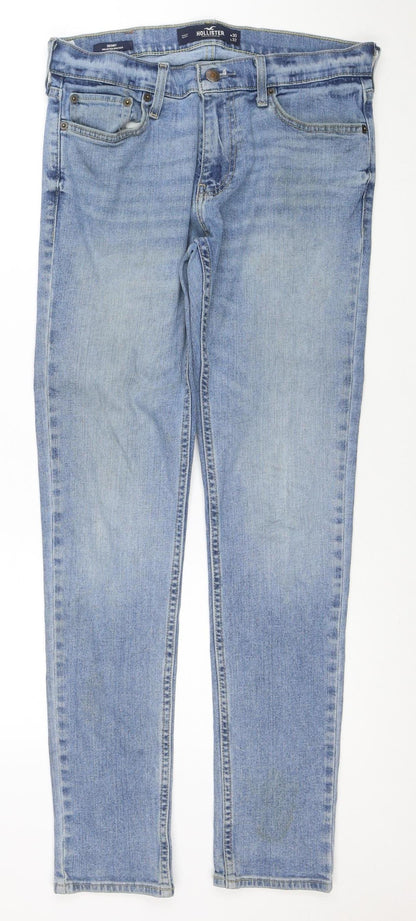 Hollister Men's Blue Light Wash Straight Leg Denim Jeans W30 L32