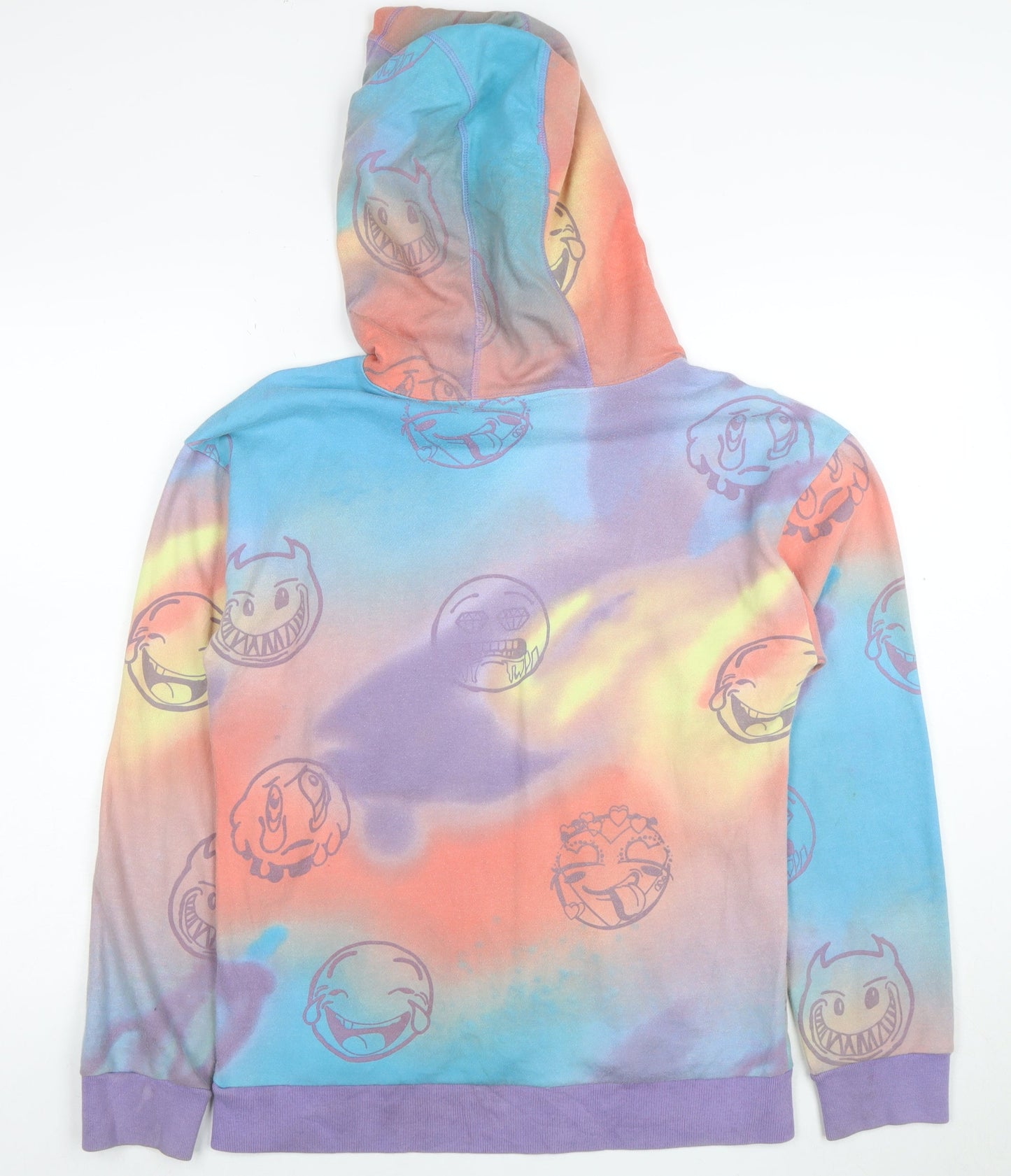 Adidas Teens Multicoloured Tie-Dye Pullover Hoodie Size 14/16 Cotton Blend