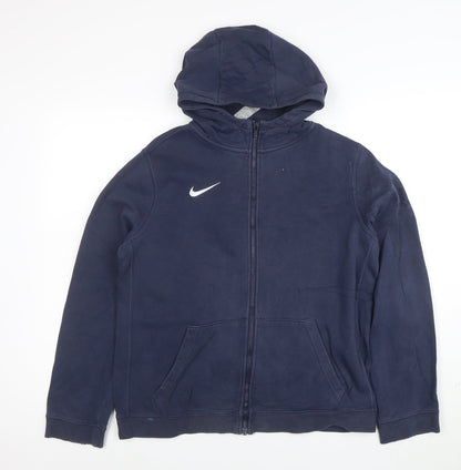 Nike Boys Navy Blue Full Zip Hoodie XL 158-170cm Cotton Blend
