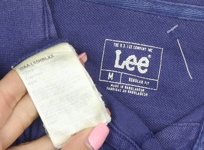 Lee Men's Blue Regular Fit Cotton Polo Shirt Size M