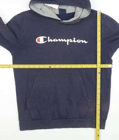 Champion Boys Navy Blue Pullover Hoodie X-Large 13-14 Years Cotton Blend