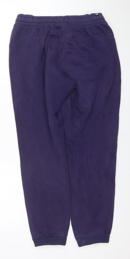 Puma Women's Purple Jogger Trousers M Regular Fit Fleece