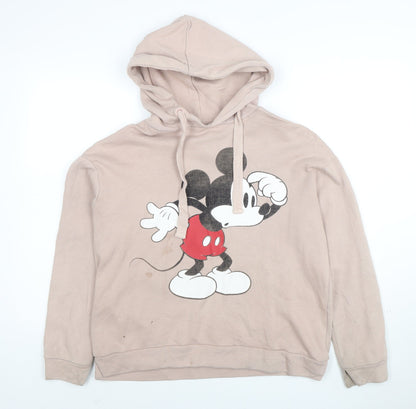 Disney Mickey Mouse Womens Beige Pullover Hoodie XS Reserved