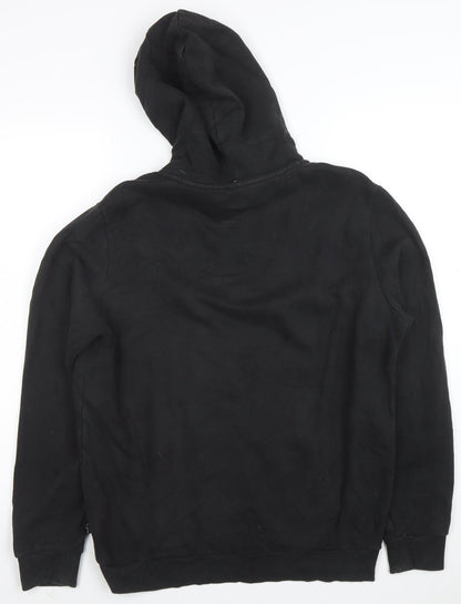 Puma Mens Black Small Pullover Hoodie with Red Logo