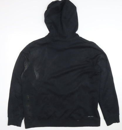 Jordan Men's Black Pullover Hoodie M Regular Fit Dri-Fit Sportswear